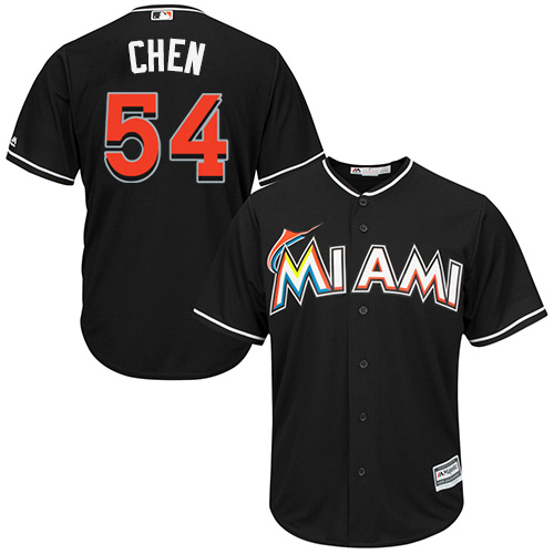 Marlins #54 Wei-Yin Chen Black Cool Base Stitched Youth MLB Jersey - Click Image to Close